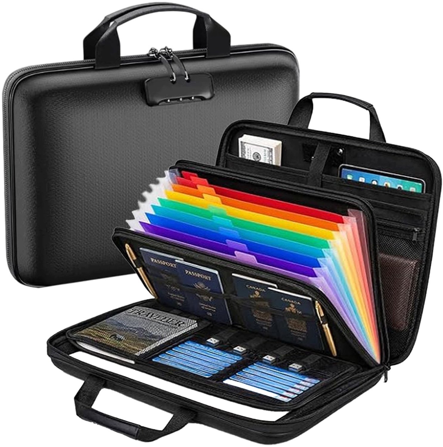Merkloze Zwarte Hardcase Documententas - Brandwerend & Waterdicht