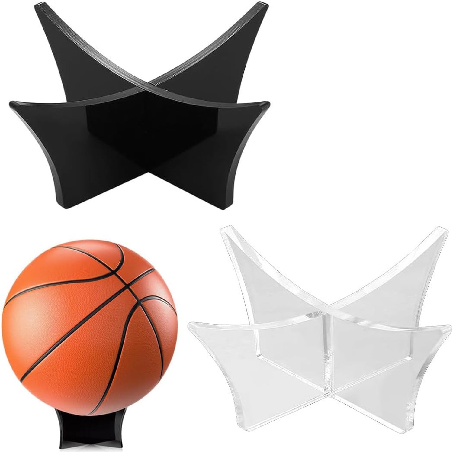 Balstandaard, 2 stuks voetbalstandaard, basketbalstandaard, acryl-basketbalstandaard voor het opbergen en weergeven - ShopVlot