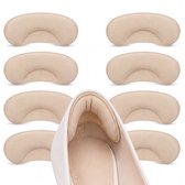 KIMO DIRECT Hielbeschermers 8 Stuks - Hielkussentjes voor schoenen - Hakbeschermers - Schoenverkleiner - Anti-slip Hielzool - Beige