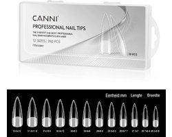 Canni Nagel Tips Half Mat Stiletto - 240 stuks - Nageltips - Nageltips voor Gelnagels - Nagel Tips Acryl - Nail Tips