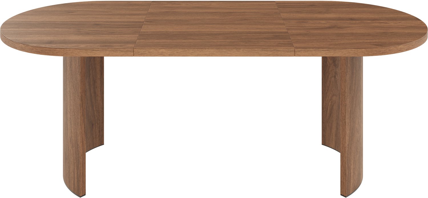 SONNENH Eettafel - Gebogen onderstel - 200 x 90 cm - 200 x 90 x 75 cm - Walnootlook