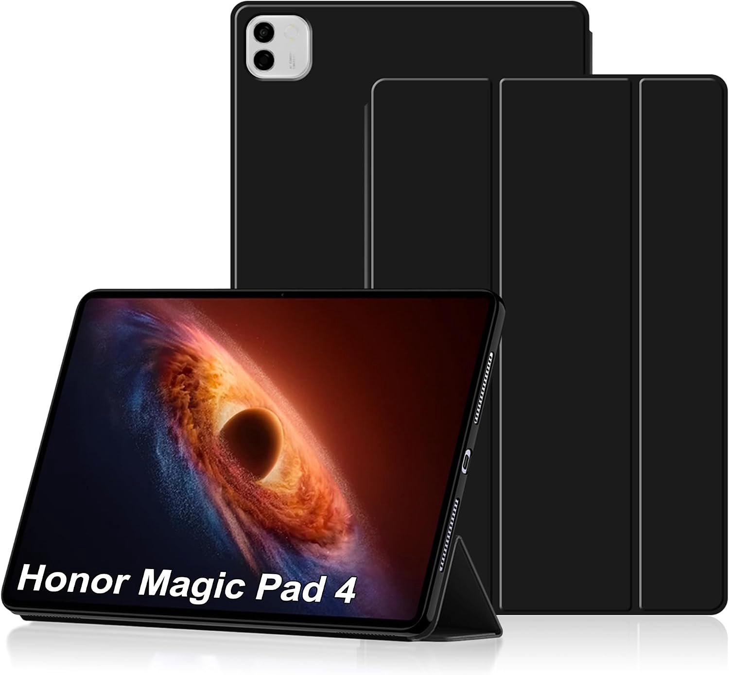 FDHYFGDY Hoes voor Honor Magic Pad 4 12,3 inch beschermhoes, nieuwe PU lederen case drievoudige vouwklep beschermhoes - ShopVlot