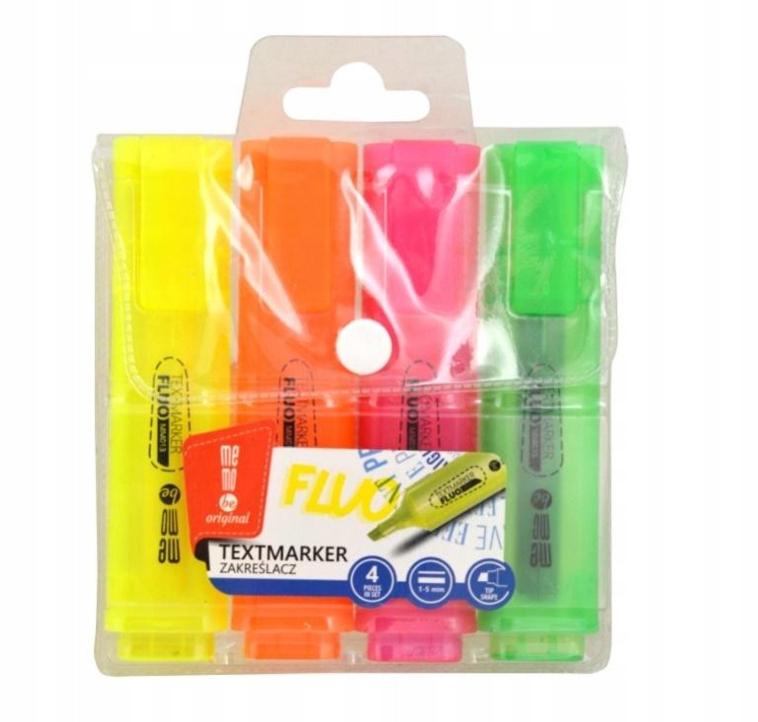 MemoBe Neon Markerset - 4 Levendige Kleuren voor Notities