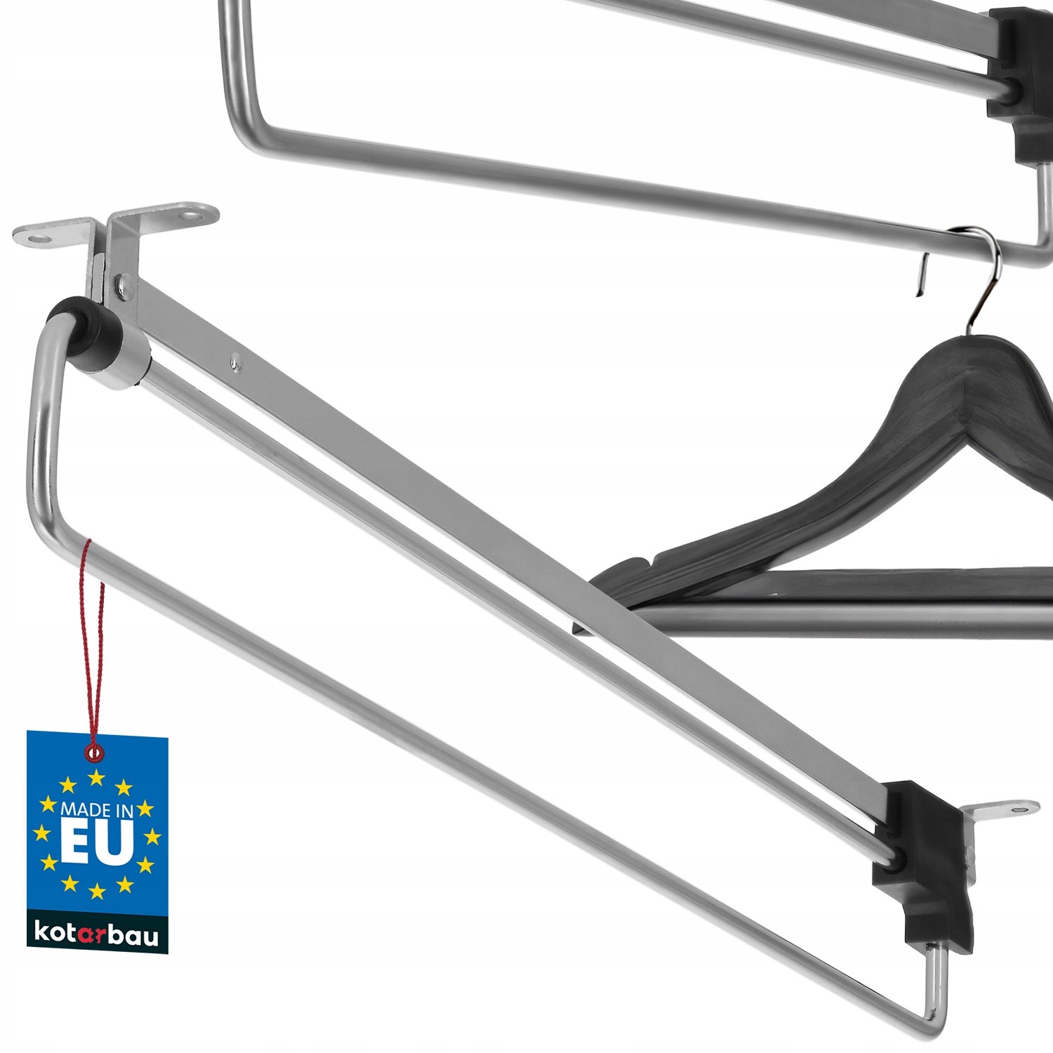Uitschuifbare Kledinghanger 450mm - Zilverkleurig, Metaal