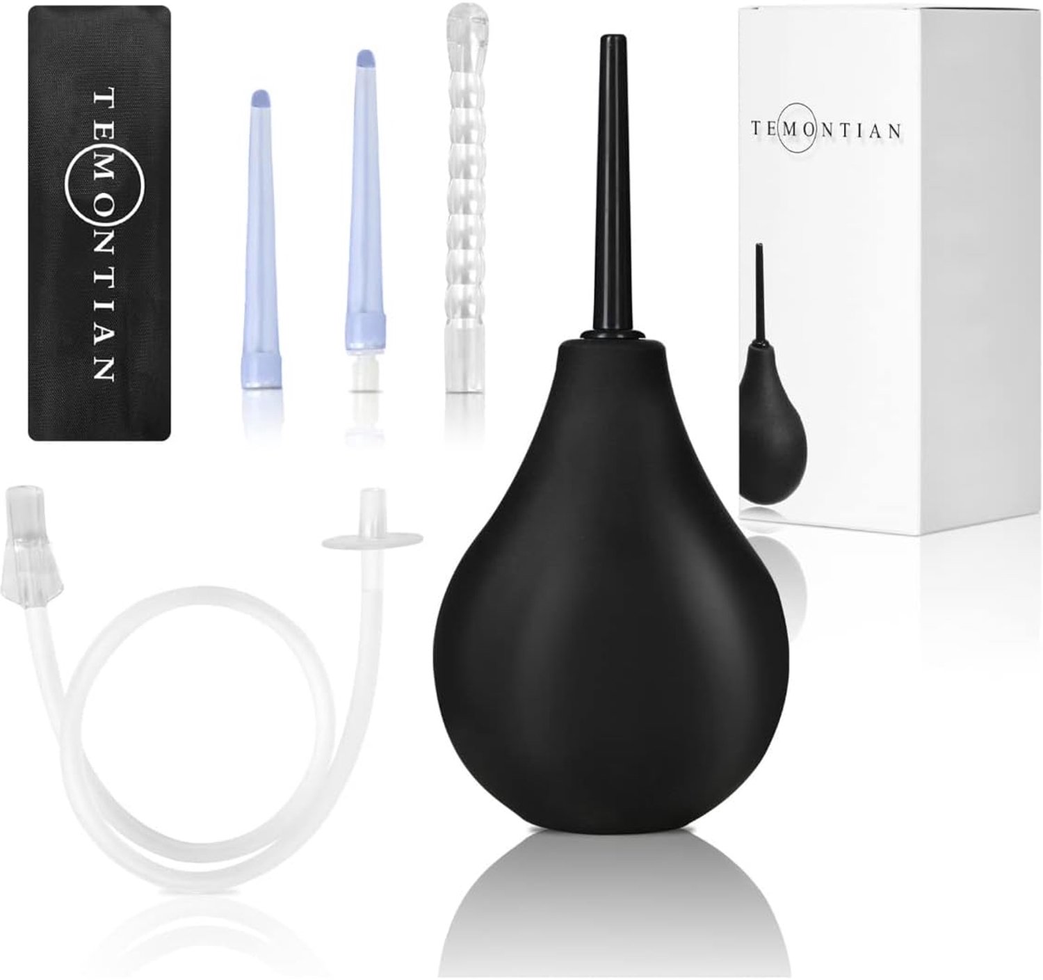 Shower Enema Set with 4 Attachments and Hose - Reusable enema pear with 3 attachments and hose for intimate hygiene - ShopVlot