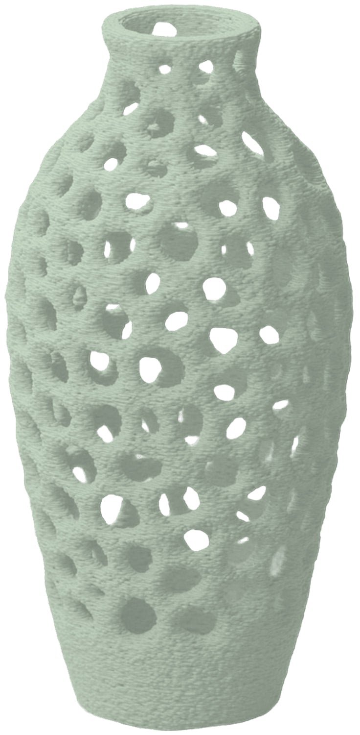 Layvo ULANI Vaas - Salie - D13 x H25 cm - droogbloemen vaas - organische vaas - gerecycled plastic