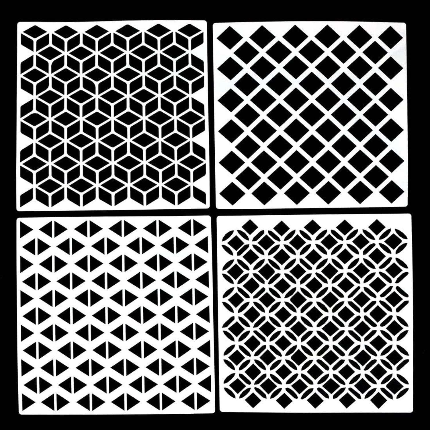 Muurverf sjablonen 12 stuks - Herbruikbaar PET materiaal - Creatieve DIY wanddecoratie - Perfect voor kunstprojecten - ShopVlot