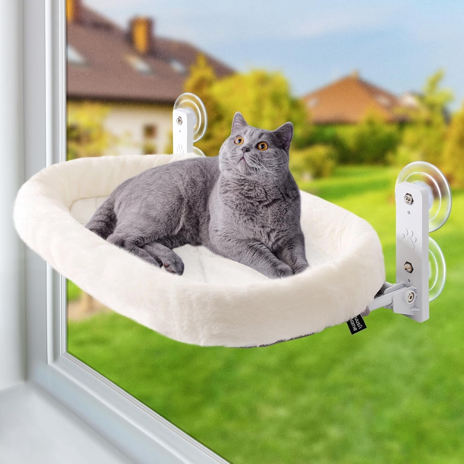 SnelShoppen - Cat Window Hammock Kat Bed Zonneterras 53x30cm - Opvouwbare Hangmat voor Katten - Tot 18kg - Suction Cups en Stalen Frame - Geschikt voo