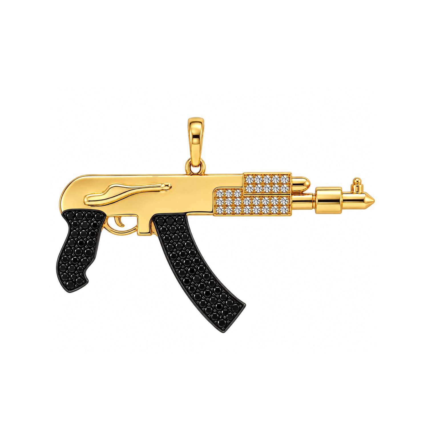 Juwelier Zwartevalk - 14 karaat gouden AK hanger met zirkonia stenen - 384/926