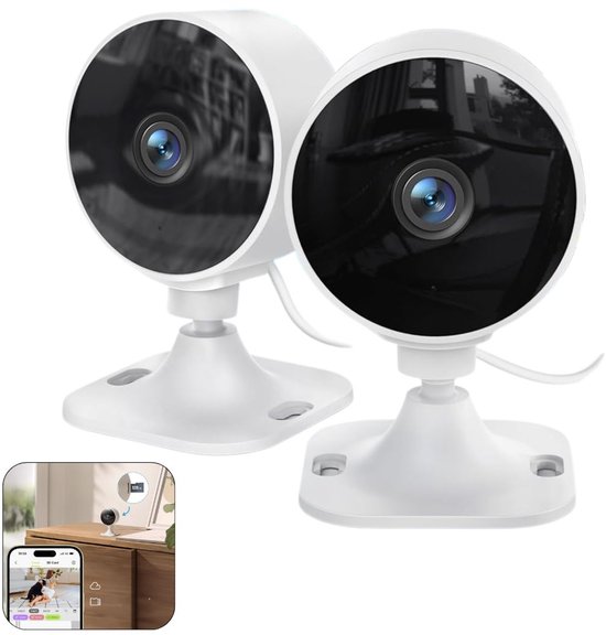 Zolvano® Binnen Camera - Beveiligingscamera Mini - Huisbewaking Thuis - Bewegingsdetectie Geluid-Wit — afbeelding 2