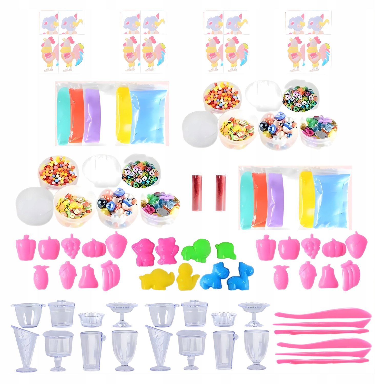 XL Slime & Kleiklei Decoratieset: Dubbele Hoeveelheid Accessoires