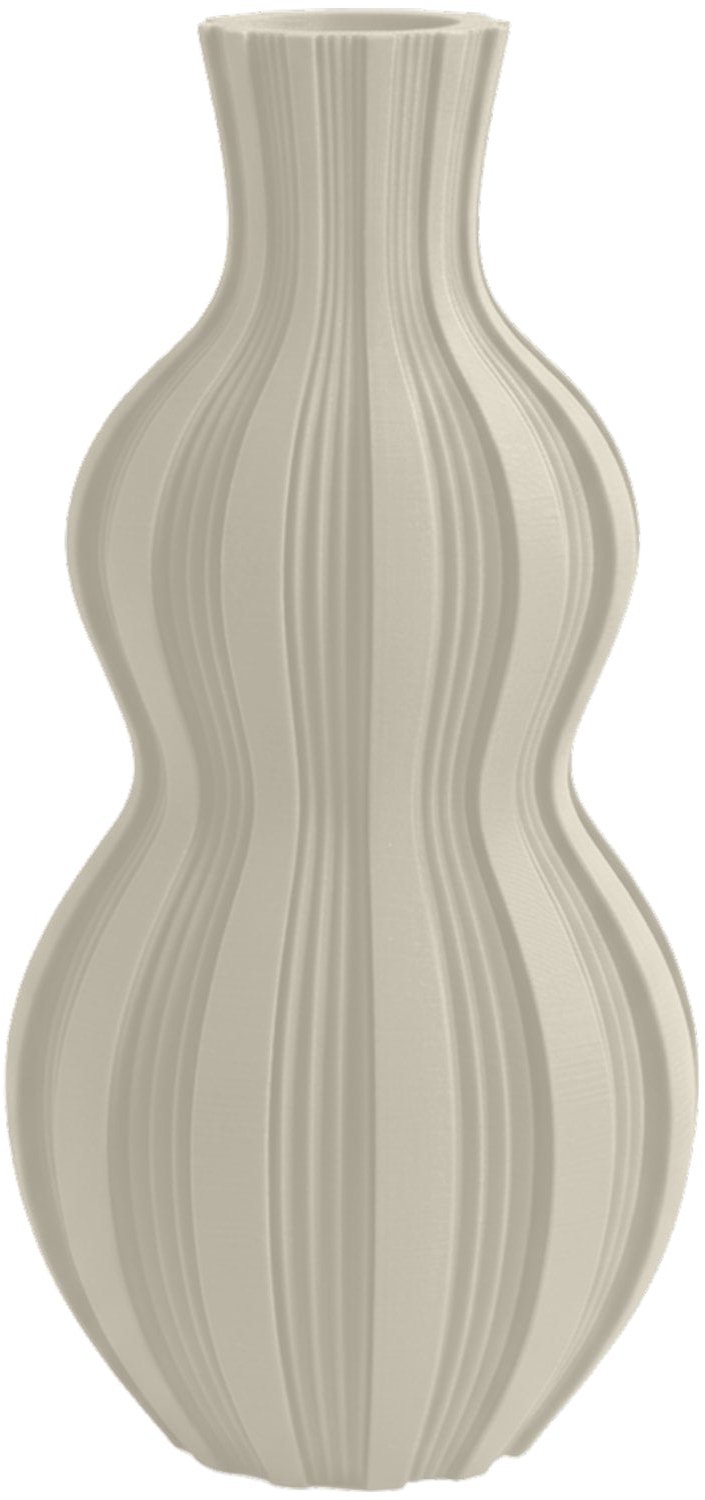 Layvo JORIK Vaas - Crème - D12 x H25 cm - droogbloemen vaas - moderne vaas - gerecycled plastic
