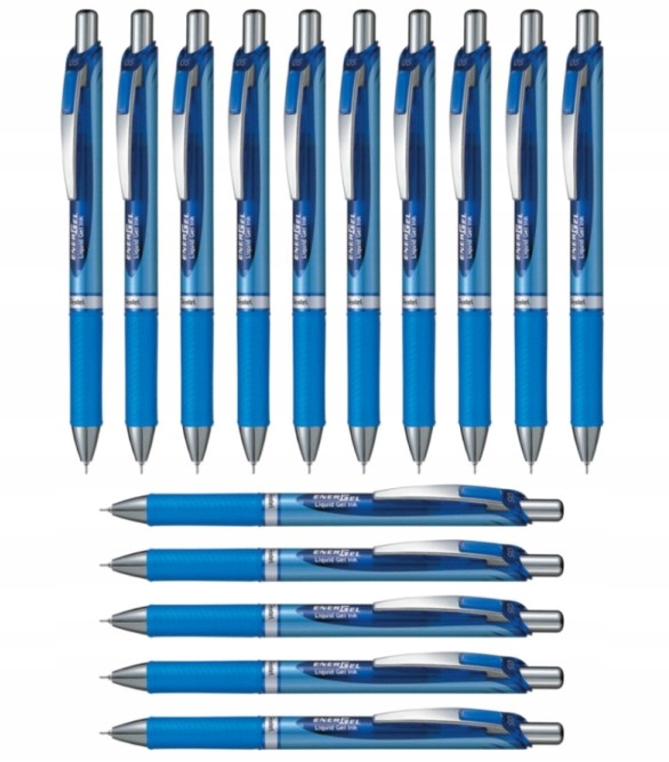Pentel EnerGel BLN75 Gel Pen Blauw 0.5mm - Set van 15