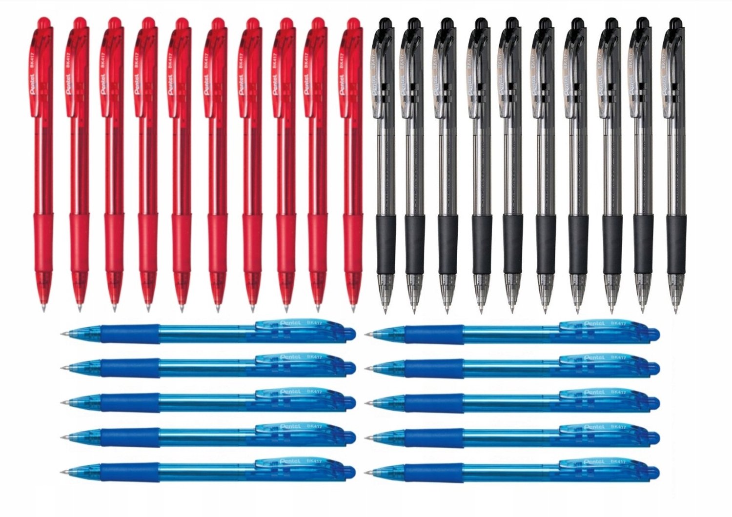 Pentel BK417 WOW! Balpen Set - 30 stuks, 3 kleuren