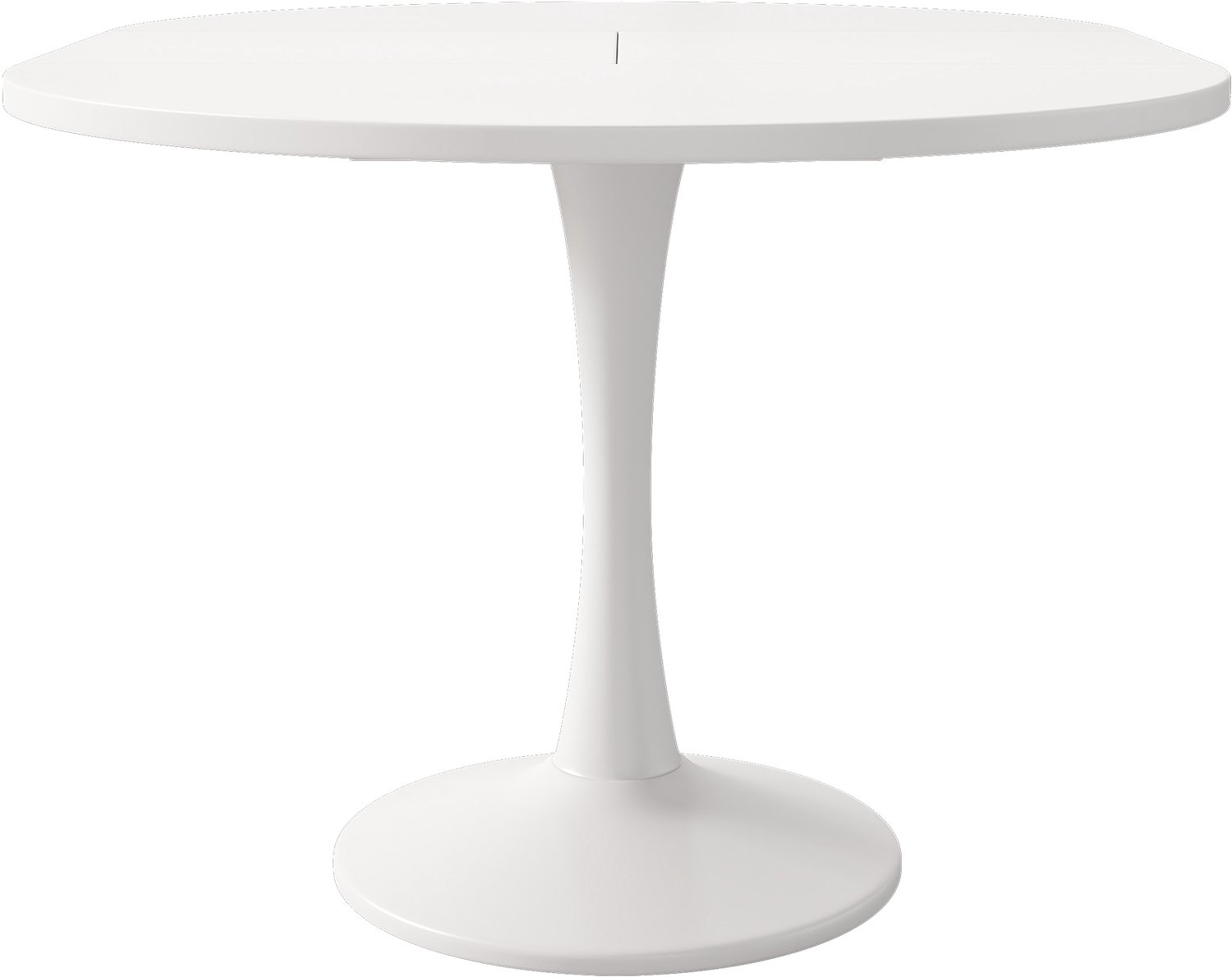SONNENH Ronde uitschuifbare eettafel met centrale voet - MDF - 100 tot 140 cm - Wit
