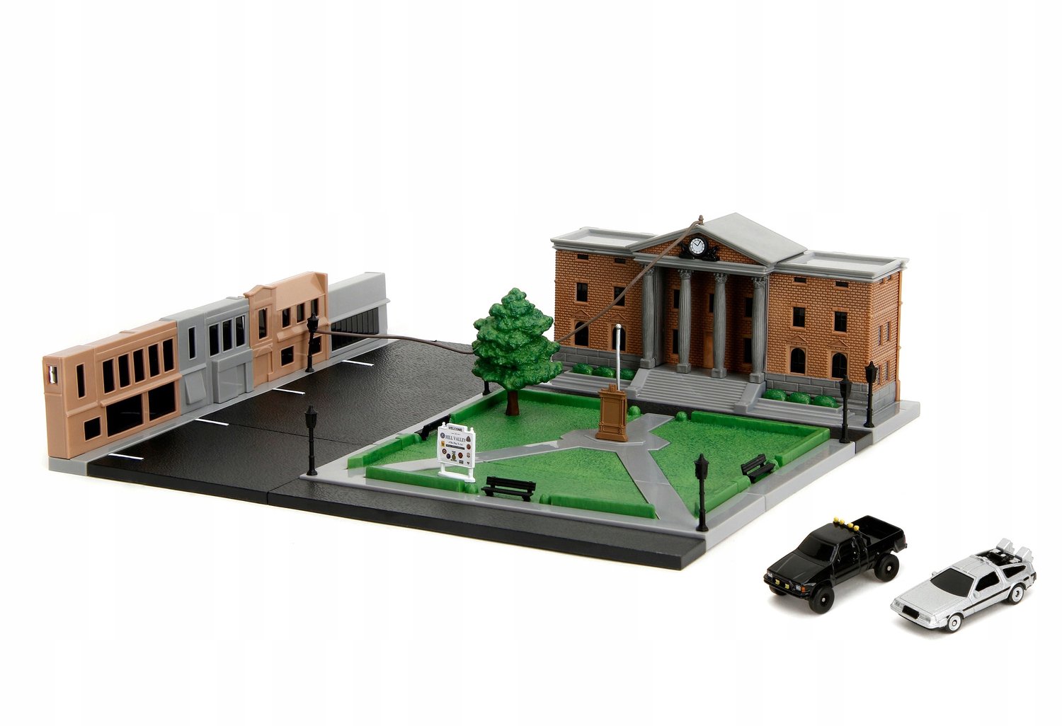 Jada Diorama Back to the Future DeLorean DMC-12 & Toyota