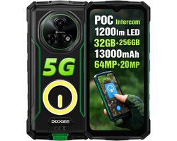 Rugged 5G Fire 7 PRO, intercom POC, zaklamp 1200 lm, 32 GB + 256 GB, 13000 mAh, 64 MP + 20 MP nachtzicht, 6,6 inch HD+ - ShopVlot