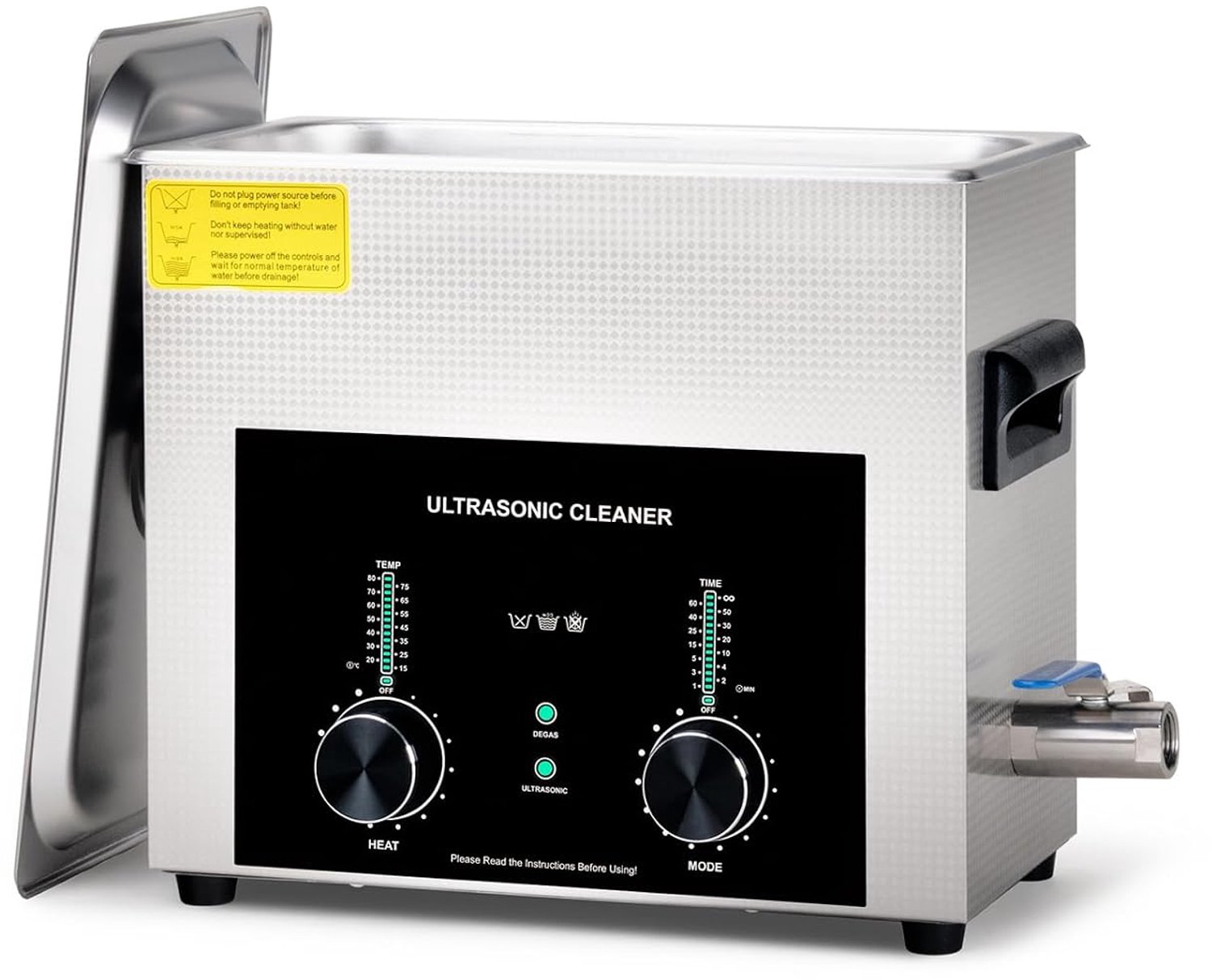 6.5 L Ultrasonic Cleaner, 40 kHz Ultrasonic Parts, Jewellery Cleaner with Degas, Adjustable Heating and Timer for - ShopVlot