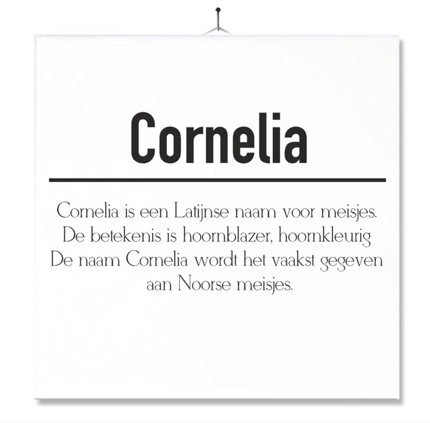 MC Living Tegel Met Opdruk | Betekenis | Kado | Cadeau | Met Naam - Cornelia Multi-Color