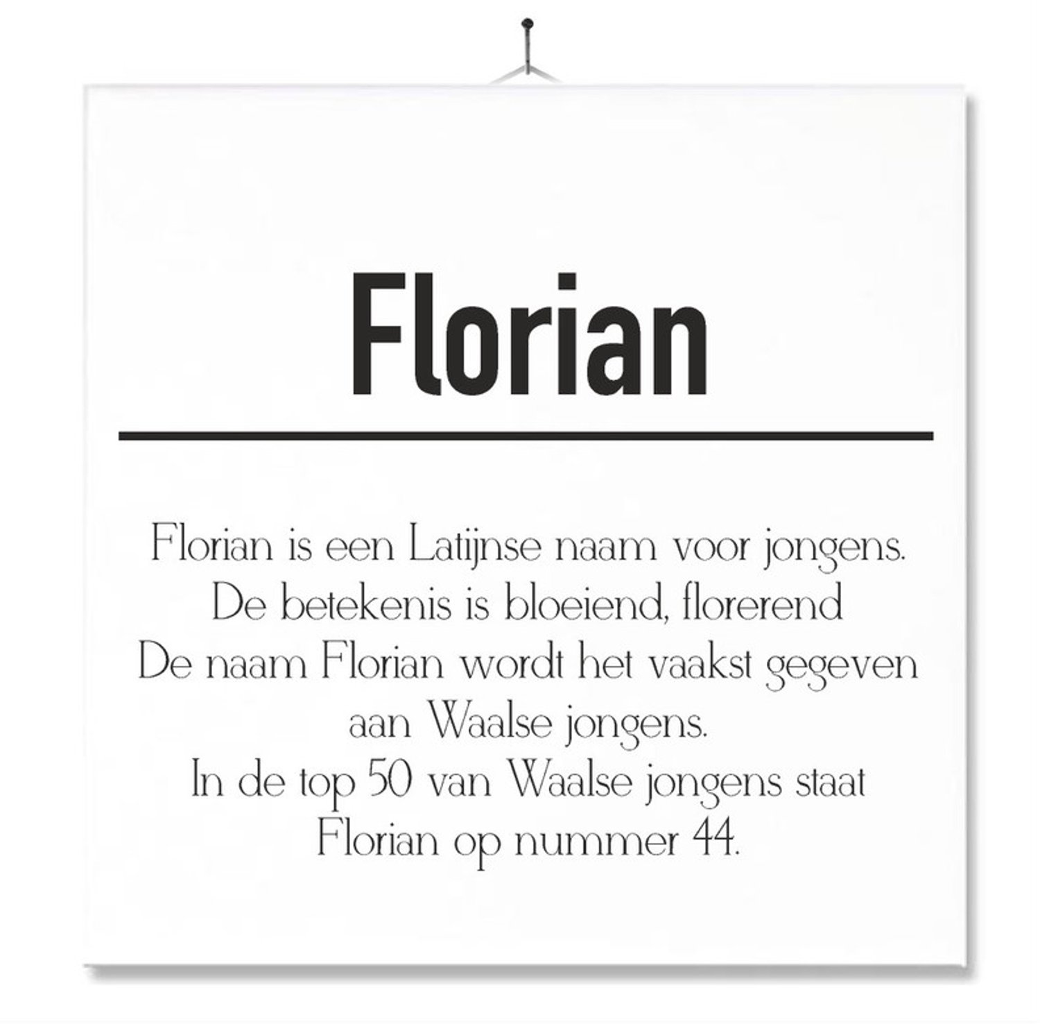 MC Living Tegel Met Opdruk | Betekenis | Kado | Cadeau | Met Naam - Florian Multi-Color