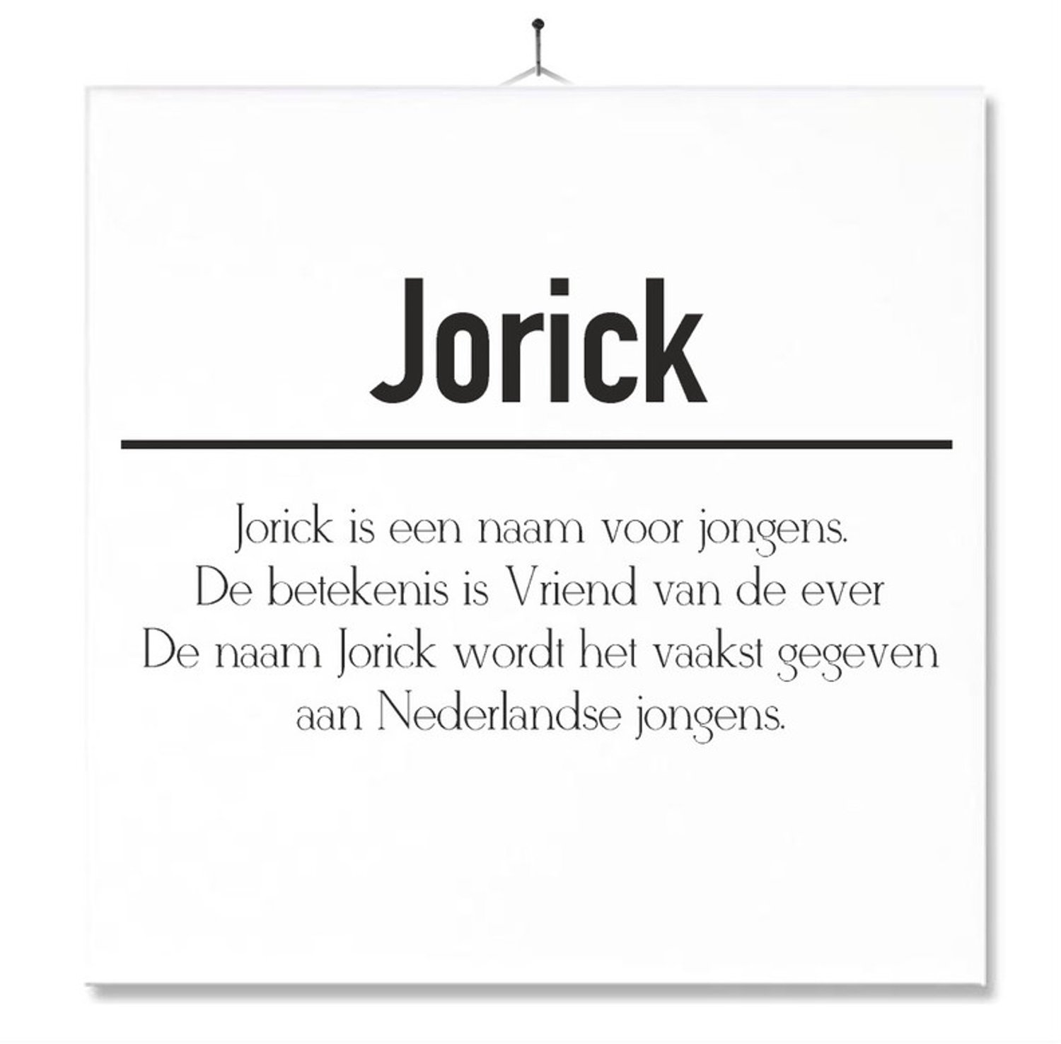 MC Living Tegel Met Opdruk | Betekenis | Kado | Cadeau | Met Naam - Jorick Multi-Color