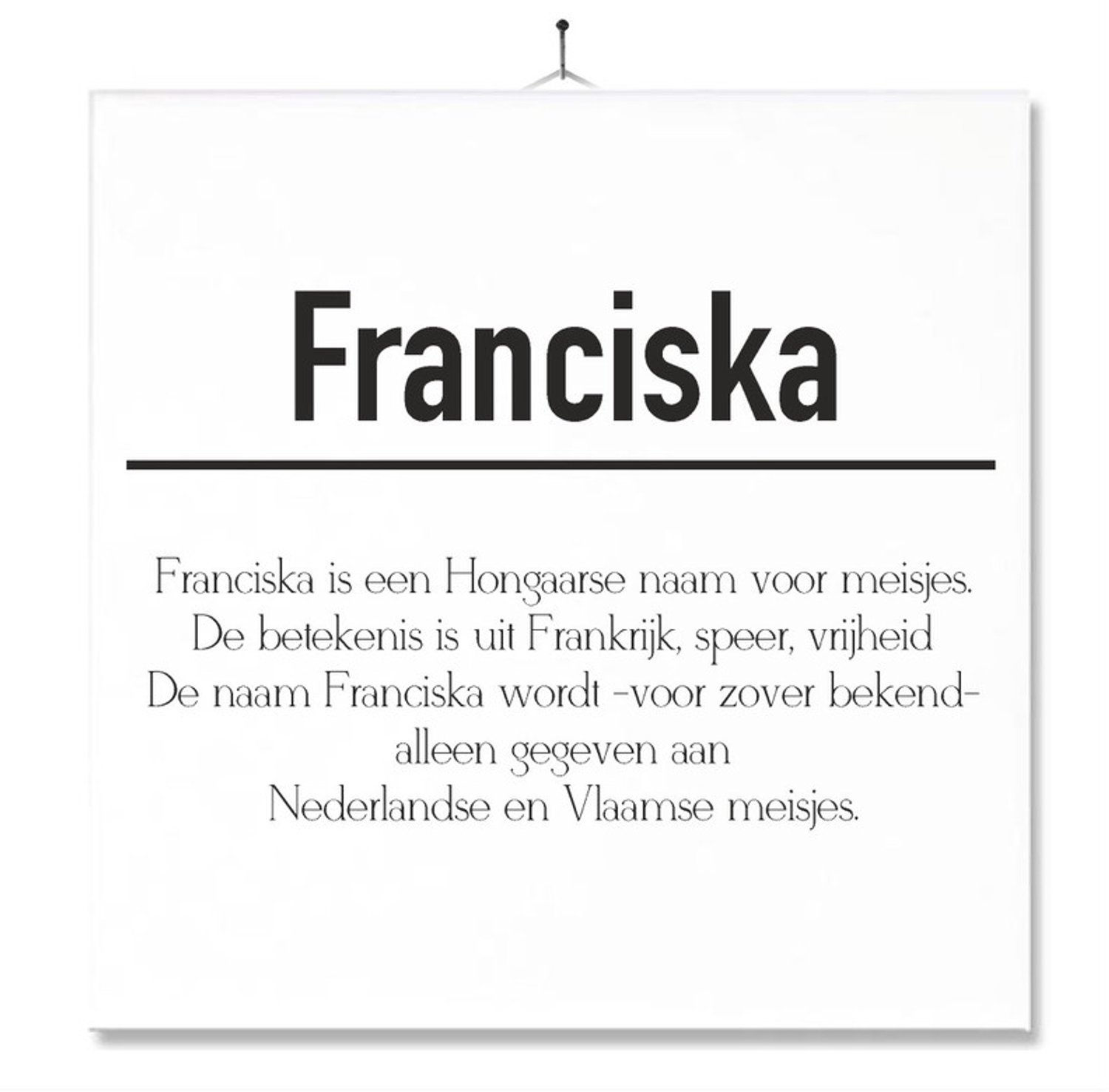 MC Living Tegel Met Opdruk | Betekenis | Kado | Cadeau | Met Naam - Franciska Multi-Color