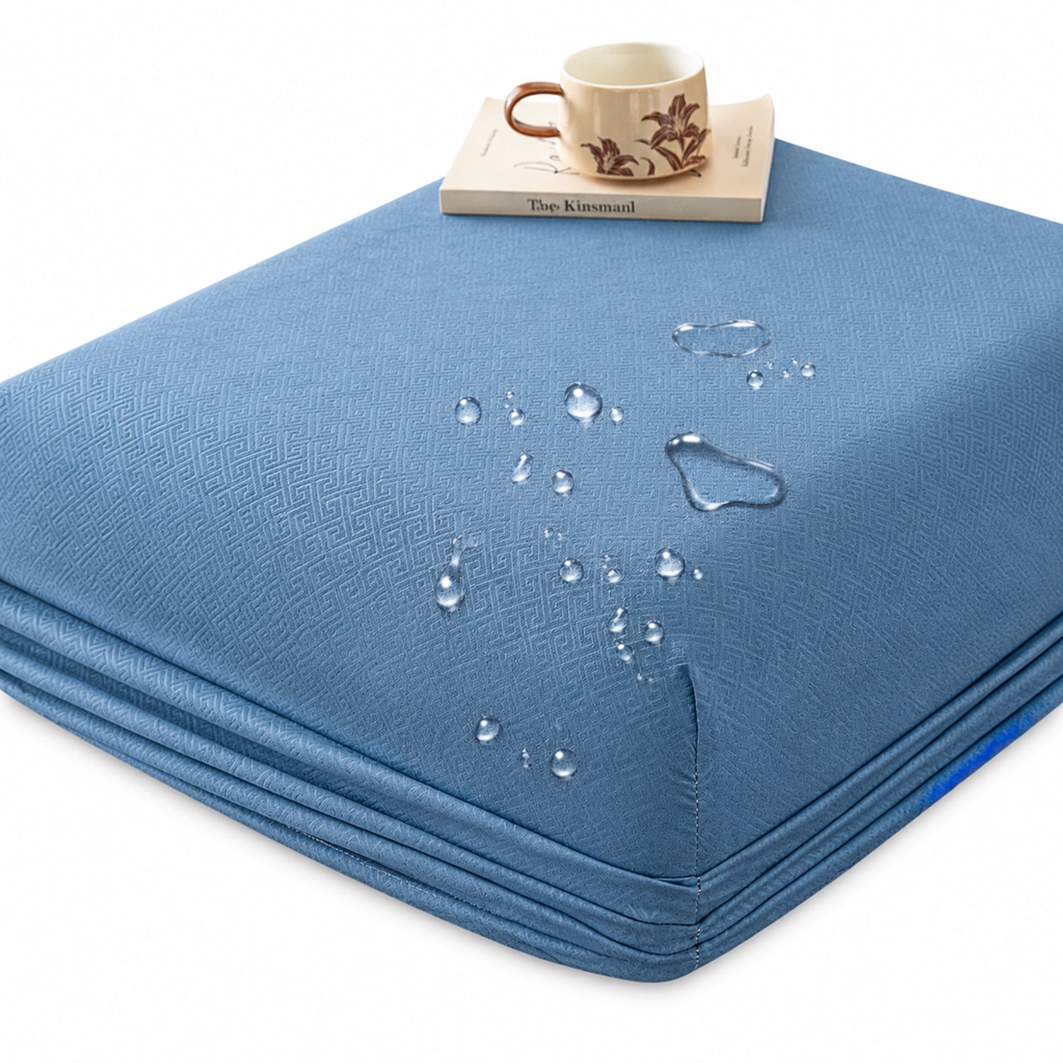 SWGOTA Blauw waterdicht hoeslaken met kussensloop - Geborstelde stof - Voor matrassen tot 30 cm hoog - 2-delig