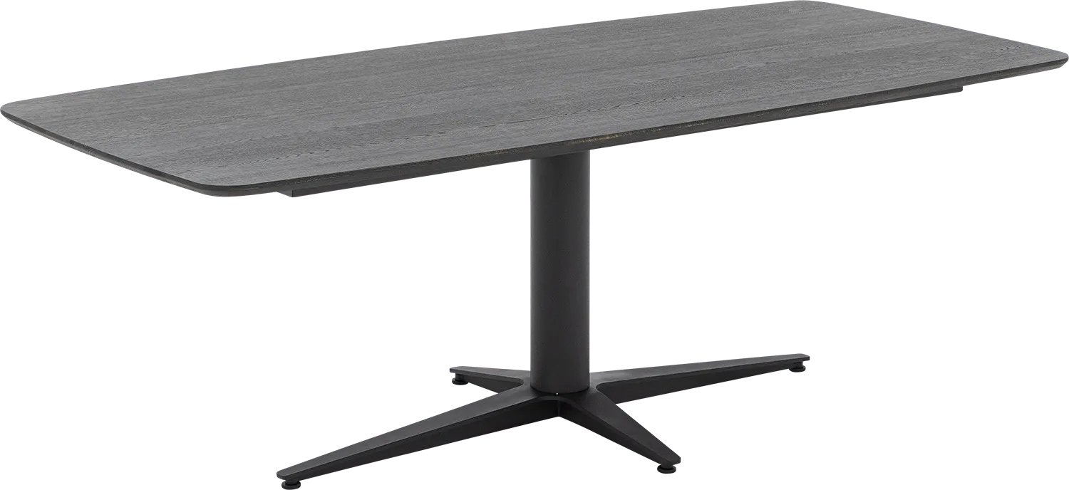 Goossens Eettafel Milo - 220 x 76 x 100 - eiken - bruin - semi ovaal eiken gelakt gerookt eiken