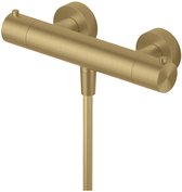 Hotbath Archie - Douchemengkraan Thermostatisch - met Doucheslang - met Onderaansluiting - Geborsteld Messing Pvd