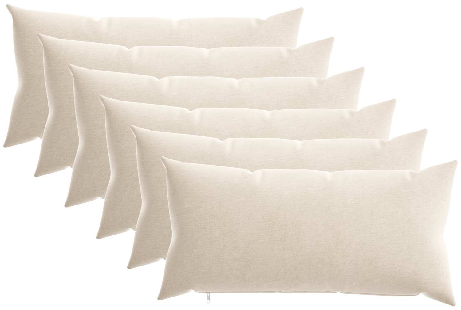 vidaXL Dekenkussen - 6 - st - HEERLEN - Crèmekleurig - 40 - x - 80 - cm - Chenille - Stof