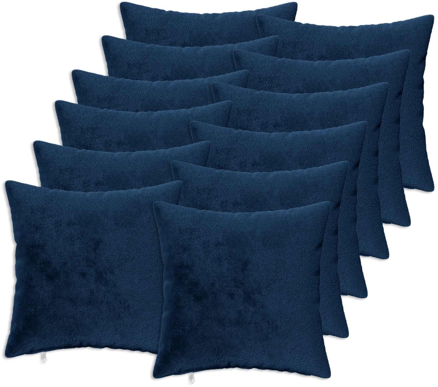 vidaXL Dekenkussen - 12 - st - HEERLEN - Marineblauw - 50 - x - 50 - cm - Flanel