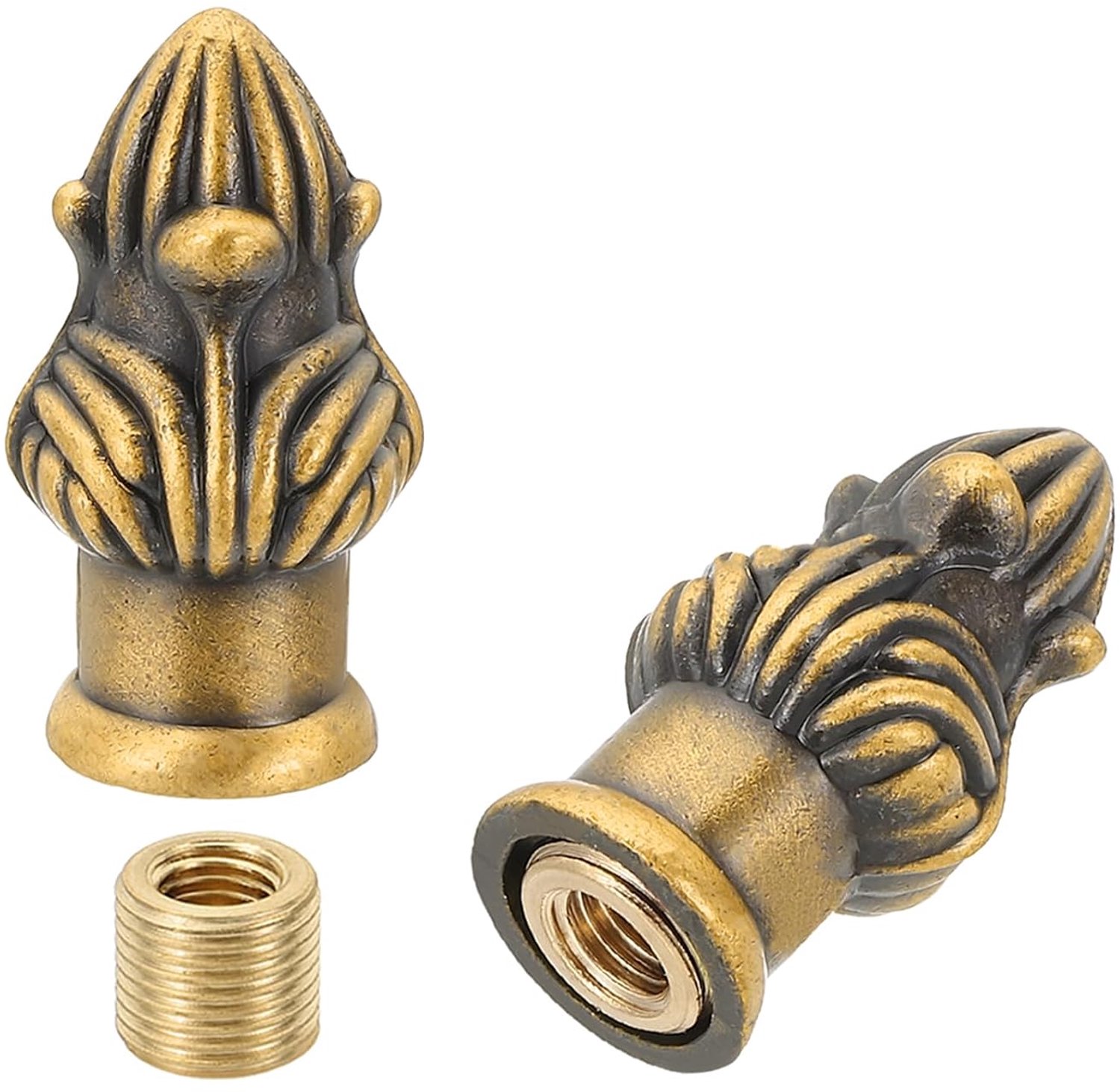 Lampfinials 33 x 20 mm - Goud Brons - Massief messing - Decoratieve schroefcaps voor lampen - ServiceTopper