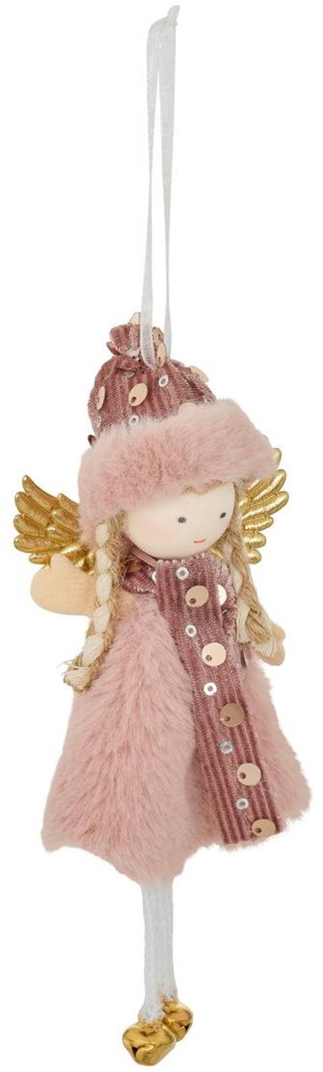 Feeric lights & Christmas Roze, met bont beklede feeënversiering voor in de kerstboom, 8 cm Modèle A