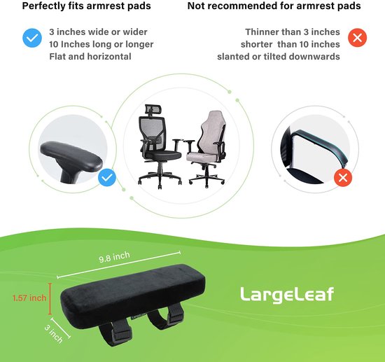 Set van 2 Armleuningkussens voor Bureaustoel en Gamingstoel - Elleboogcomfort — afbeelding 3