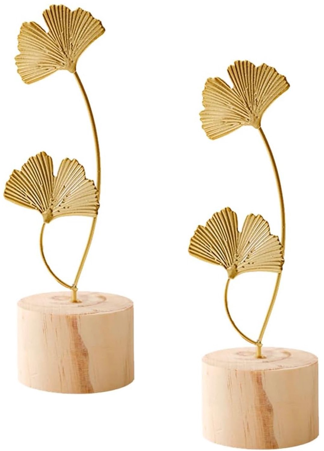 Set van 2 Ginkgo Leaf Metalen Figuren voor Decoratie