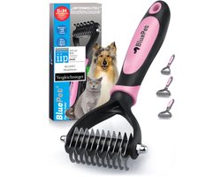 BluePet Onderwol Borstel voor Honden en Katten met Langhaar