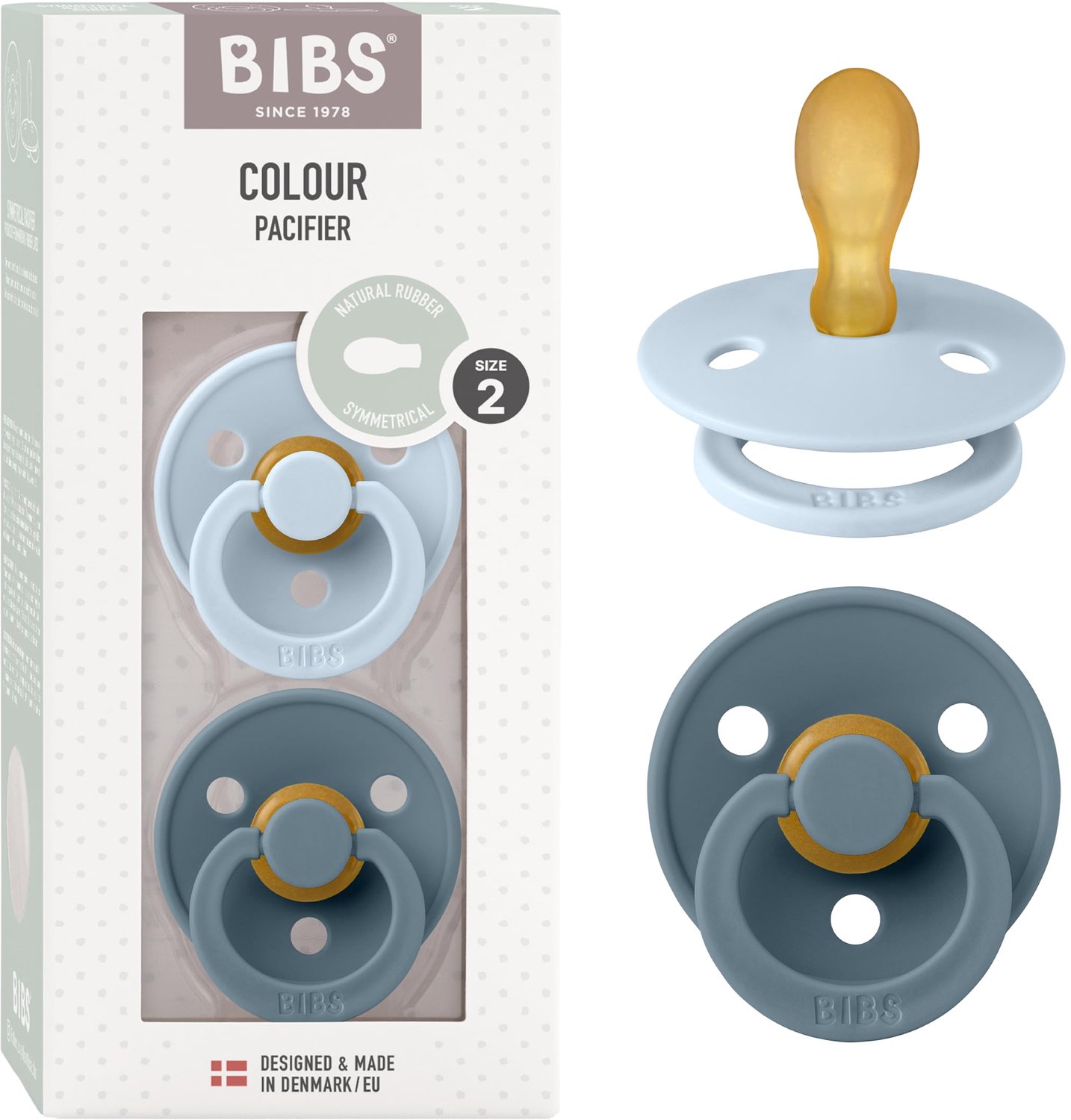 Colour Fopspeen - 2-Pack Baby Blauw/Petrol, 6-18 Maanden