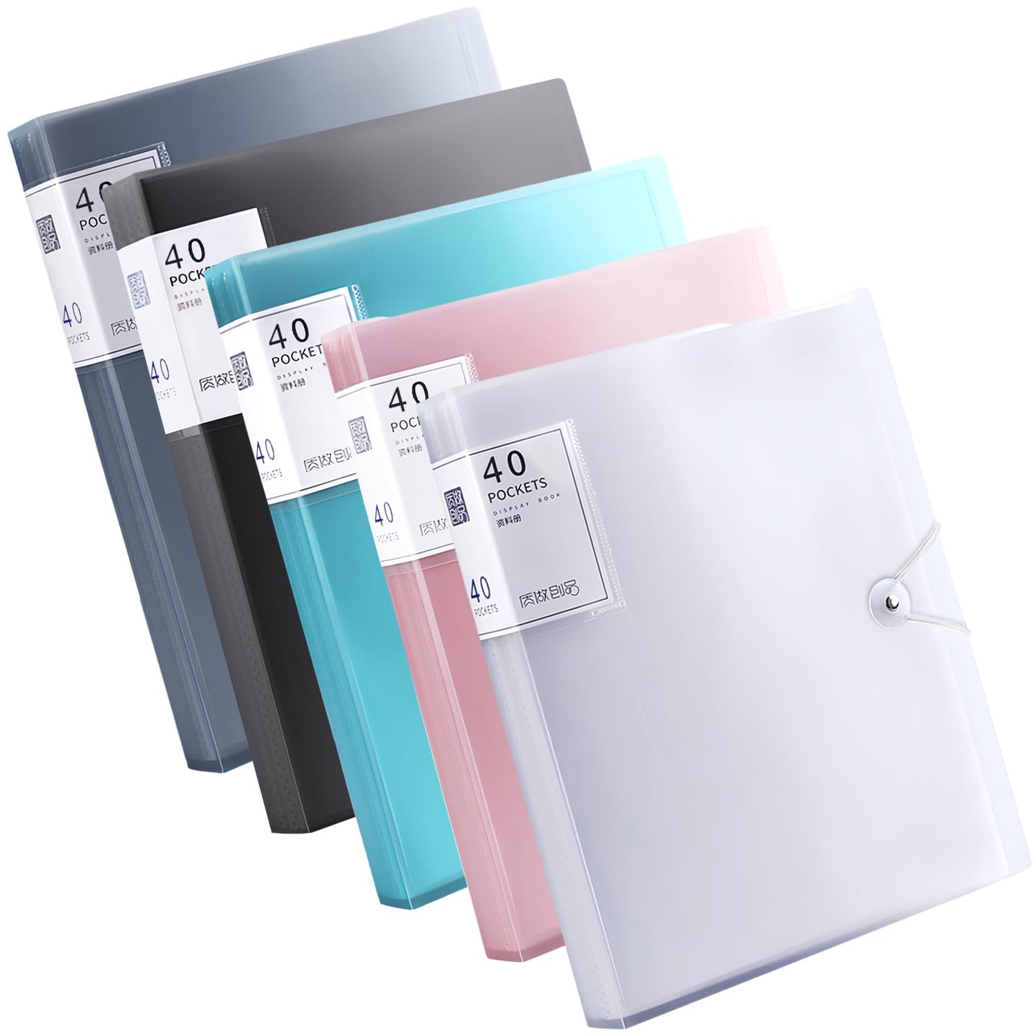 5 Stuks Projectthema's met 200 Transparante Enveloppen - PP-displayboeken A4