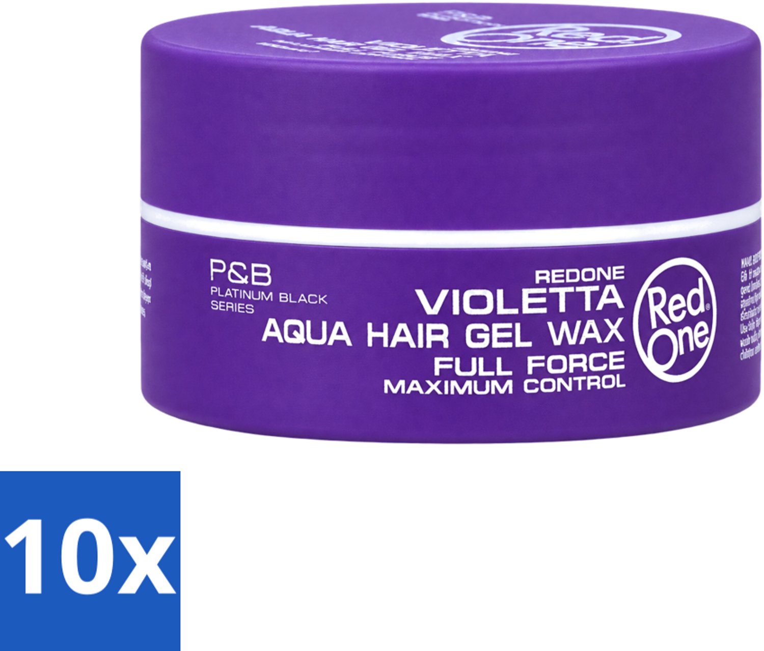 10 x Red One - Haarwax - Violetta - Aqua Hair Gel Wax - Voor Sterke Hold & Glans - 150 ml - Voordeelverpakking - 10 stuks