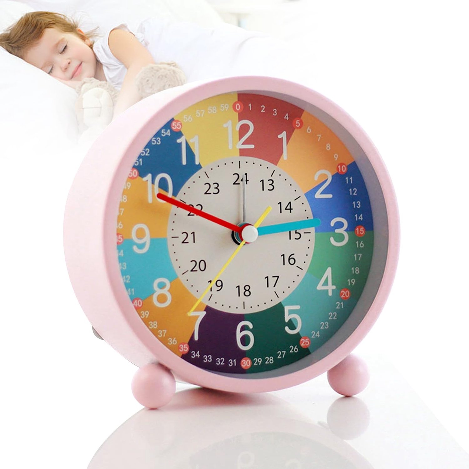 Analoge Kinderwekker - Roze met Nachtlampje