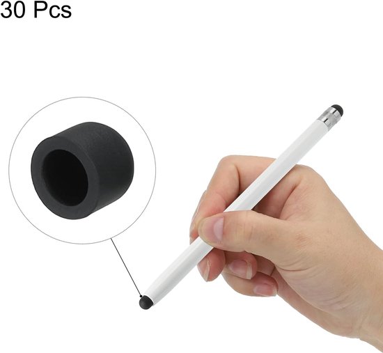 Stylus penpunten 7,5 mm - geleidend silicone rubber - zachte vervangingen - geschikt voor touchscreen - 30 stuks - ServiceTopper — afbeelding 2
