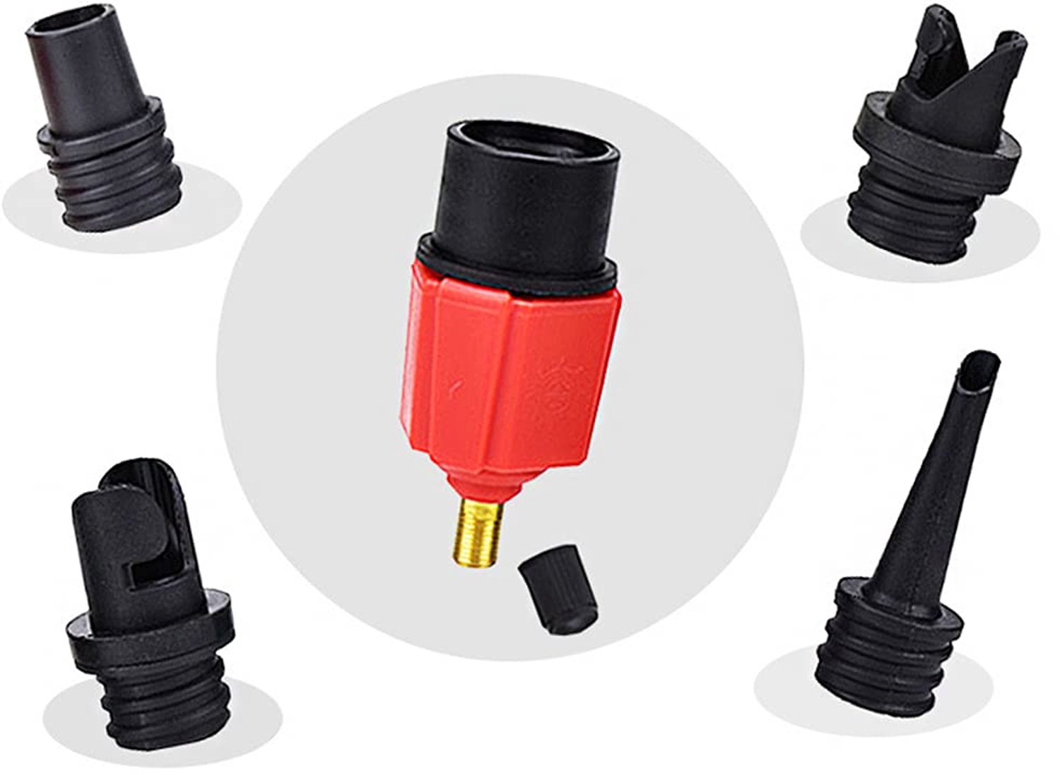 Compressor naar opblaasbare pompventiel - Opblaasbare ventieladapter - Stevige constructie - Rood - Geschikt voor luchtmatras zwemring ka... – foto 6