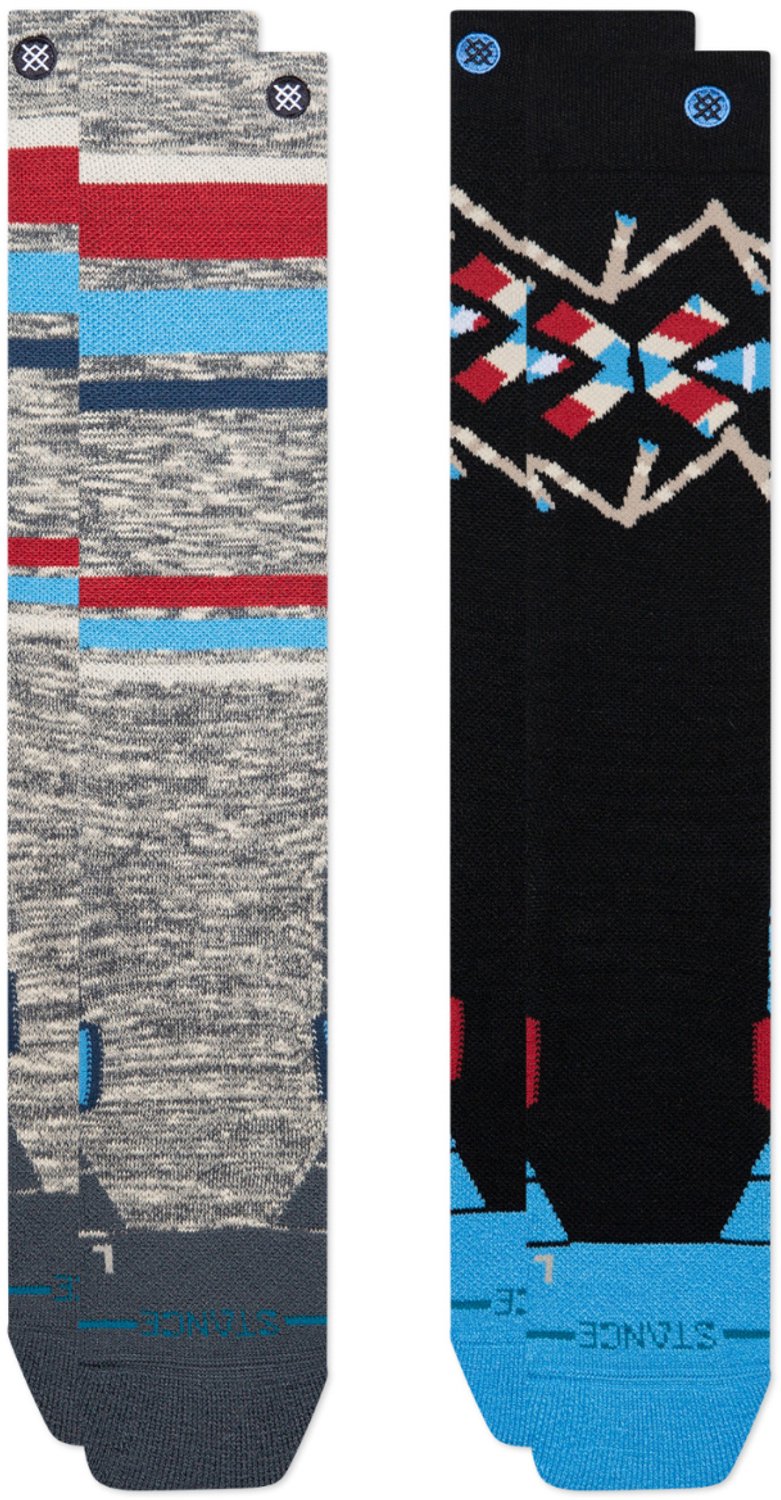 Stance unisex freshtek infiknit snow 2P kniekousen stripe up grijs & zwart