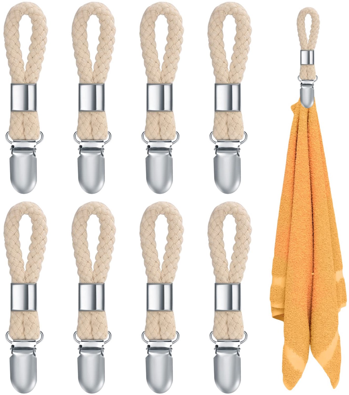 Handdoekclips 8 Stuks - Handdoek Klemmen - Handdoek Houders - Keukenhanddoek Clips - Clips voor Badhanddoeken - Hoogwaardig Materiaal - Handdoekhangers