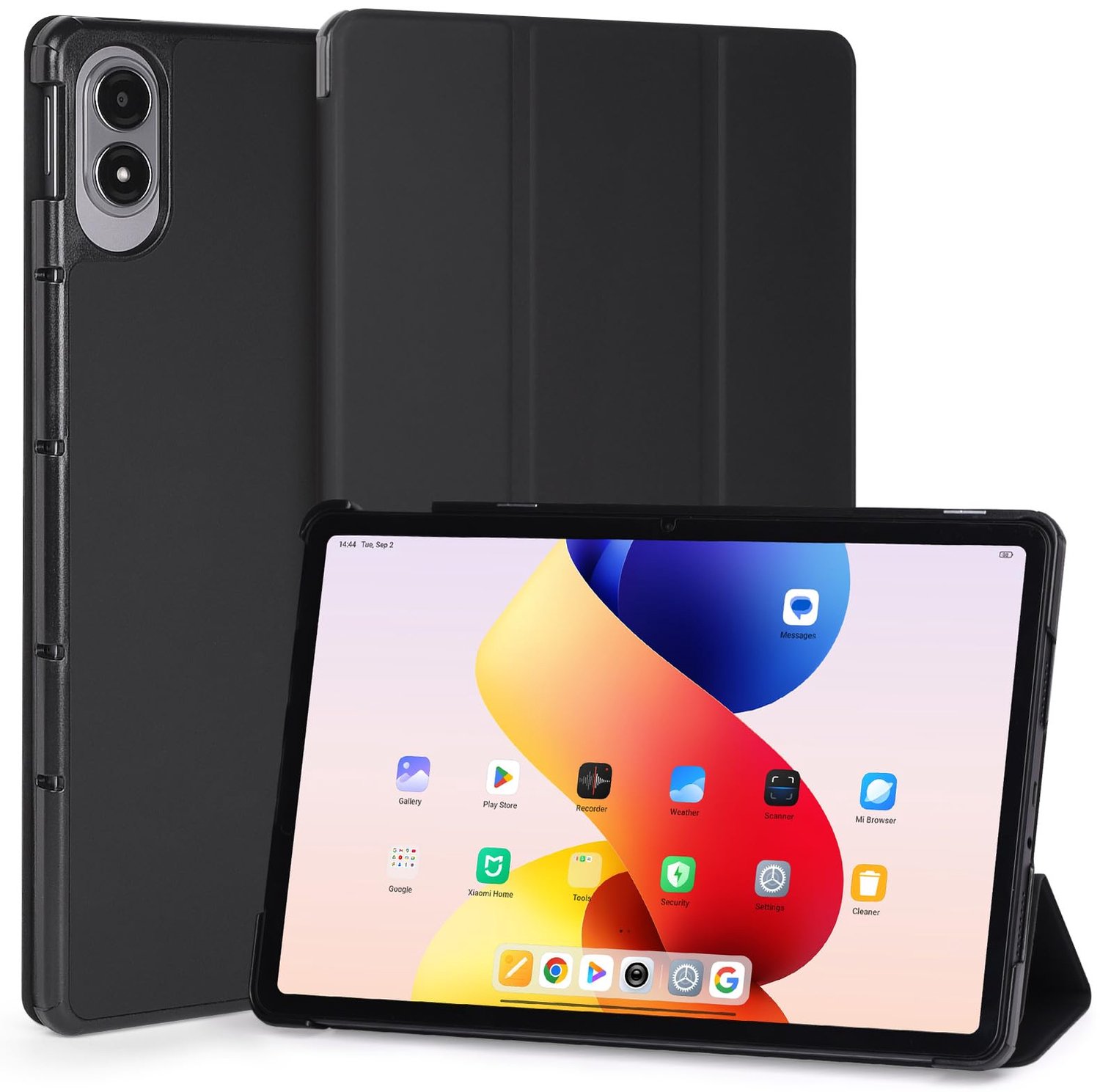 Tablet Hoes voor Xiaomi Redmi Pad 12.1 Inch - Slanke PU Leer Trifold Stand Case - Zwart