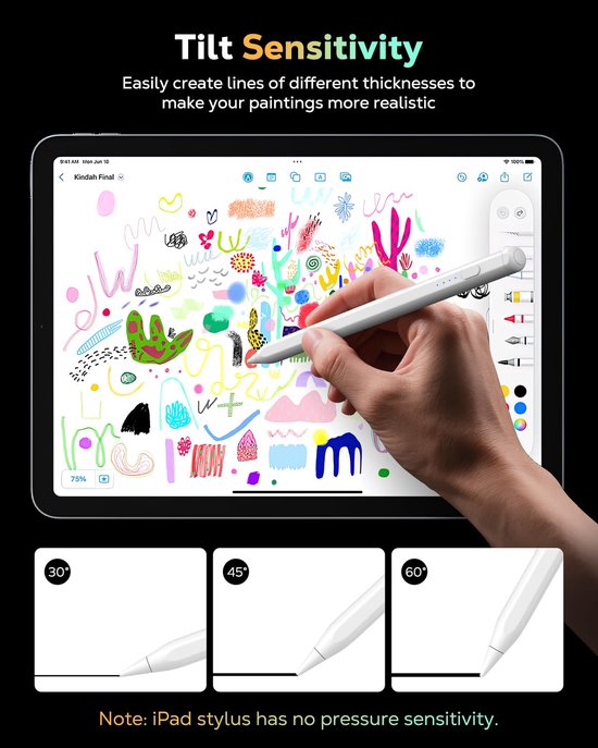 Styluspen voor iPad met Tilt Sensing en Palmafwijzing — afbeelding 2