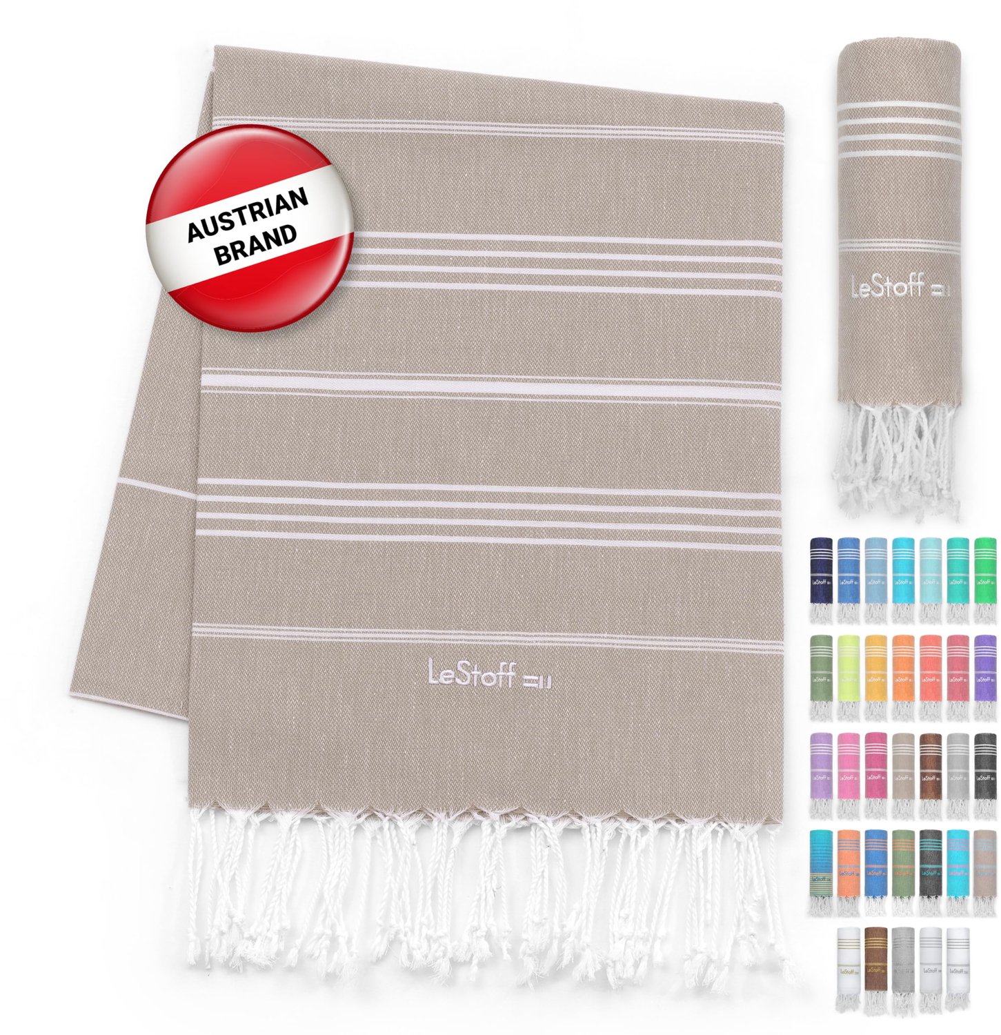 Hammam Handdoek XXL Picknickdeken 200x200 cm - 100% Organisch Katoen Beige