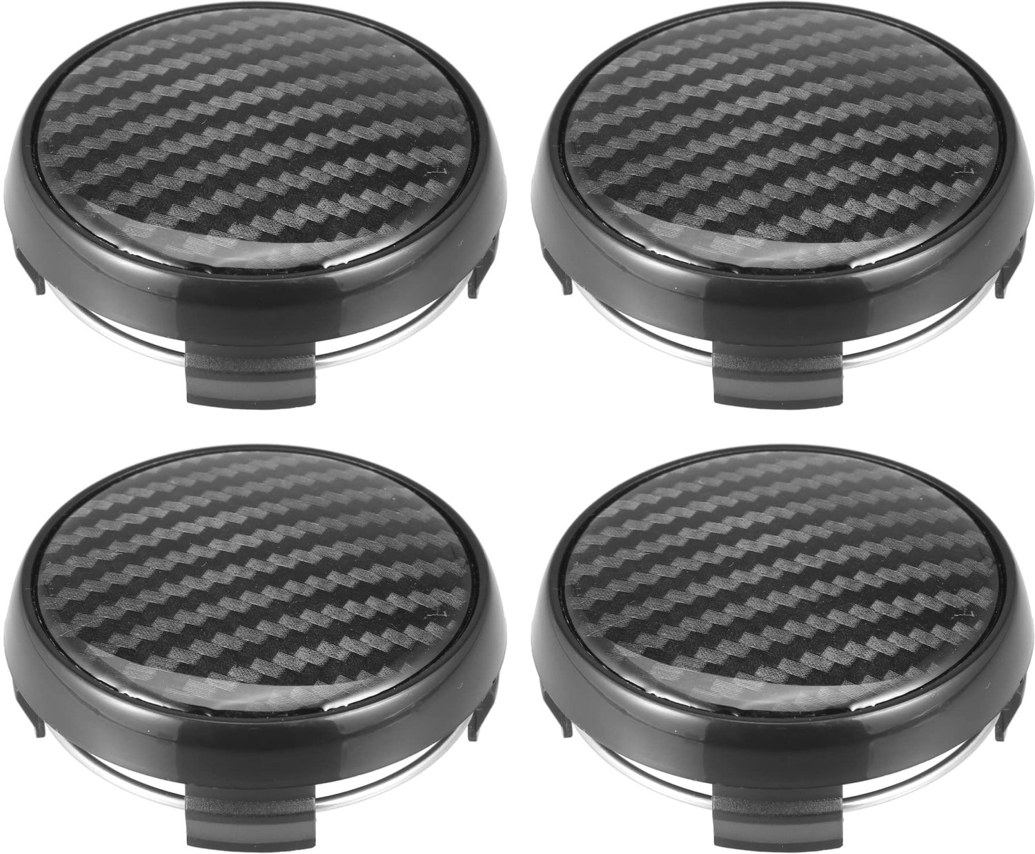 Velgdopjes 4 Stuks - Universele Velgdopjes - Buitendiameter 61mm - Binnendiameter 58mm - Duurzaam Plastic - Carbon Fiber Patroon - Wielcovers