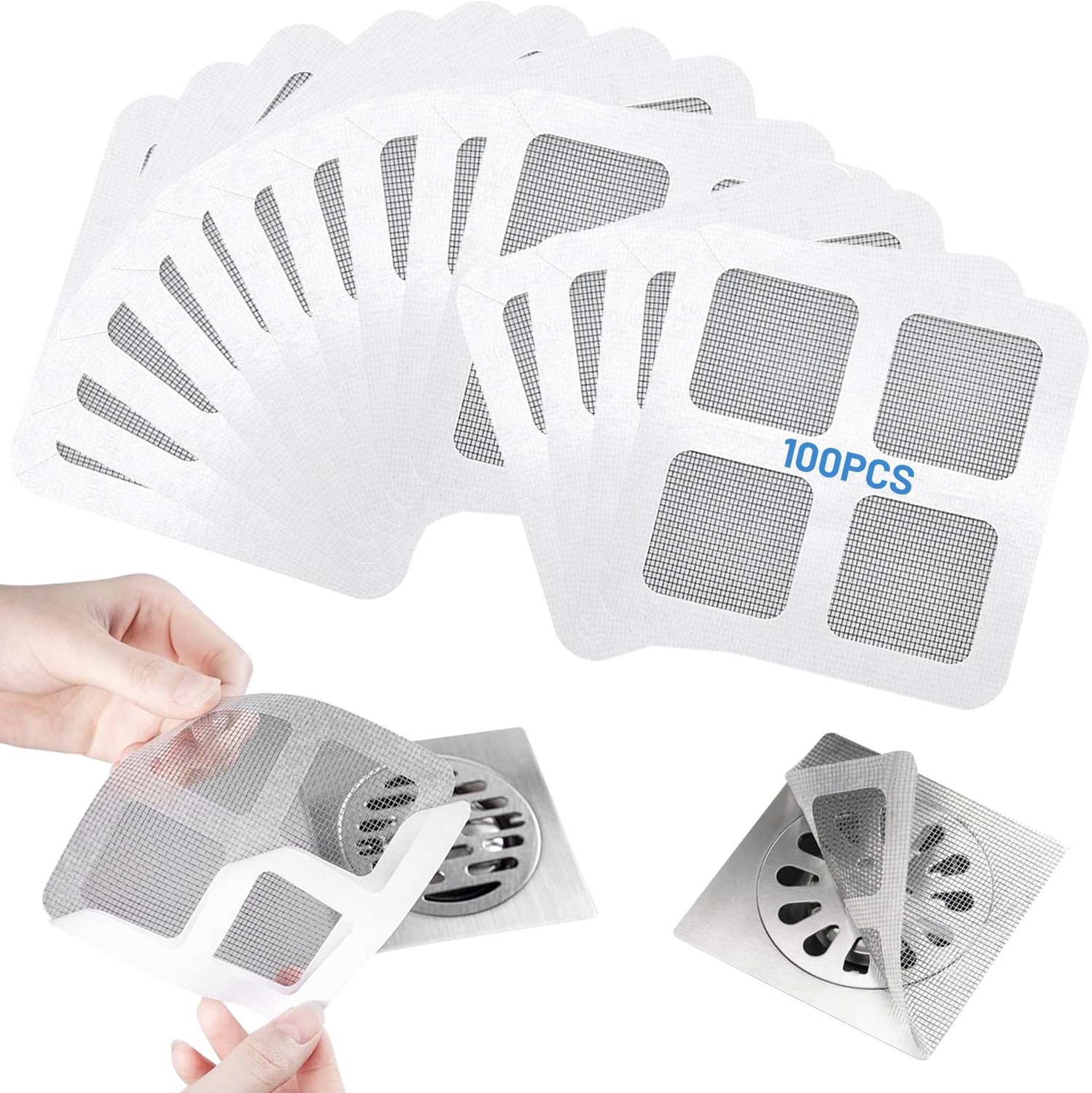 Set van 100 Haarfilter voor Doucheafvoer