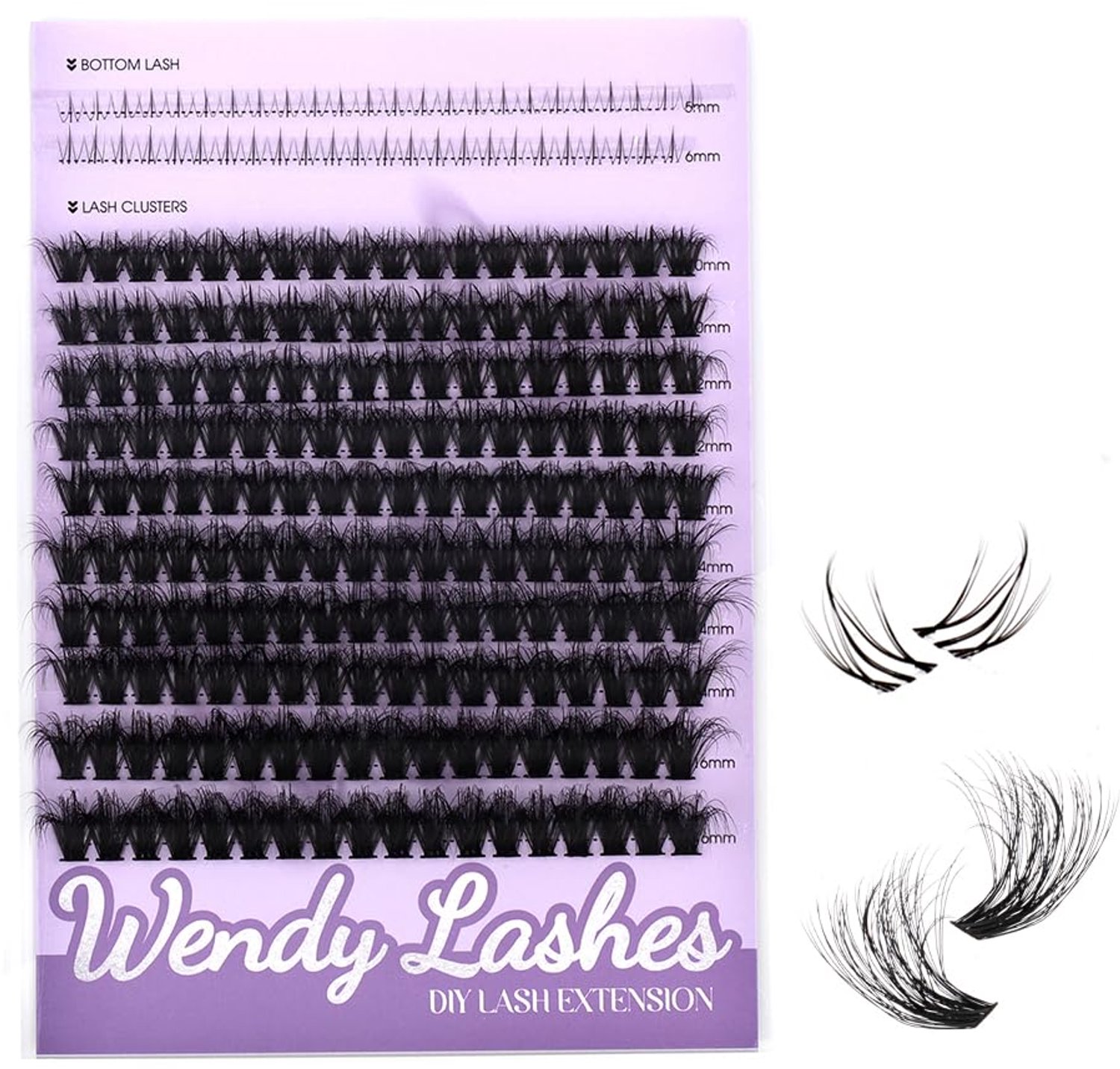 Wimperclusters 60D met Onderwimpers - 10-16mm Gemengde Lengtes